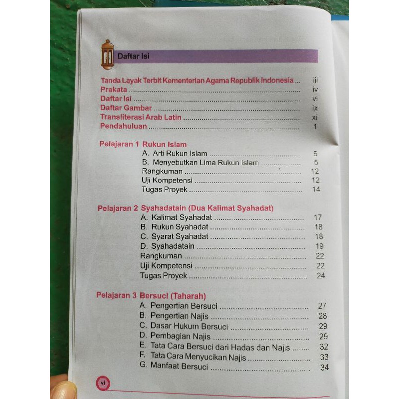 ORI buku teks siswa FIKIH k13 kelas 1 edisi revisi terbaru penerbit CV bina pustaka