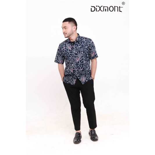 Dixmont Kemeja Pria Batik Pendek Hem BS00721