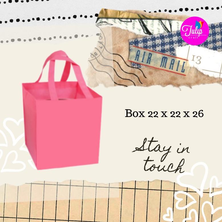 

[PROMO MNW85] Tas Spunbond Kotak 26x26x28cm pink fanta Goodiebag Model Terkini