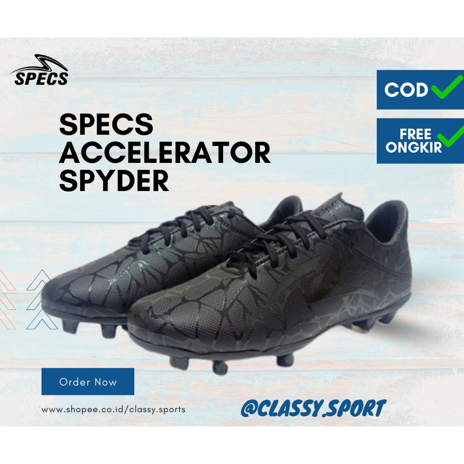 SEPATU BOLA SPECS ACCELERATOR SPYDER FG HITAM SEPATU SEPAKBOLA - 406284