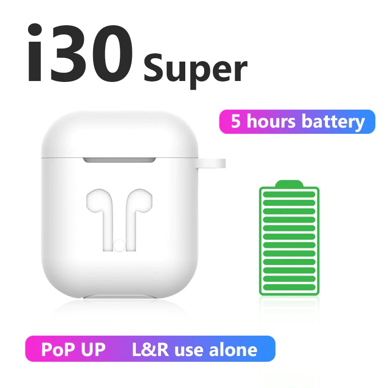 earphone TWS i30super 1:1 Replica Super Power 5h i30tws Wireless Earphone 6D Super Bass Bluetooth