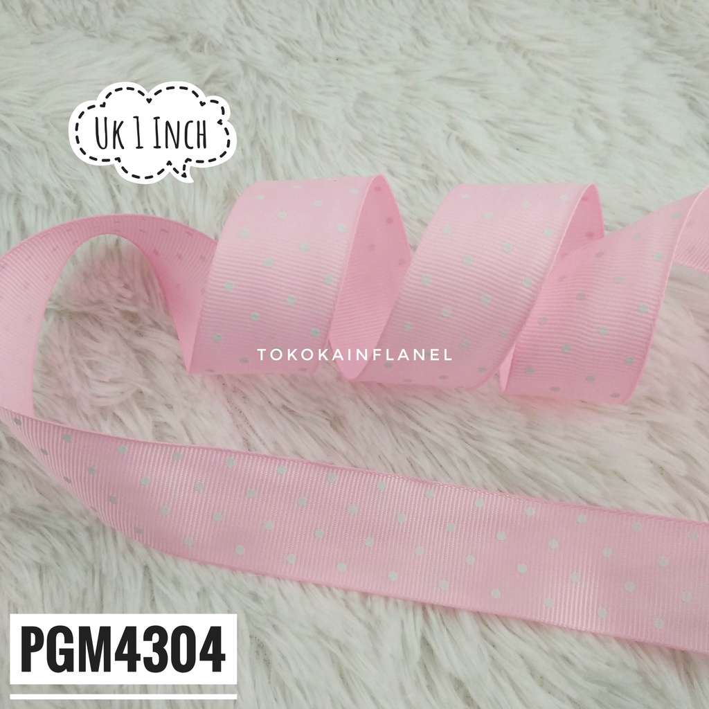 

Pita Grosgrain Motif Polkadot Kecil Pink Muda 1 Inch PGM4304 (per meter)