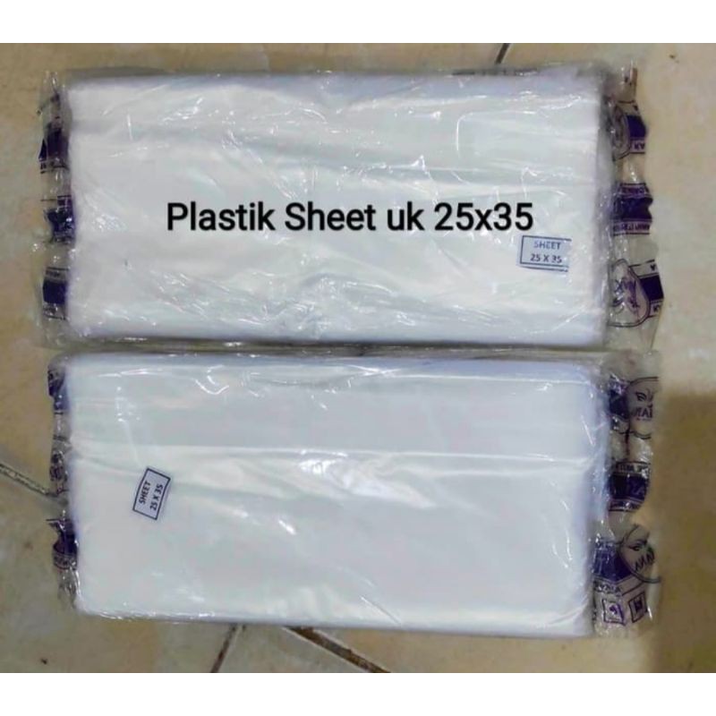 

plastik alas nasi uk 25x35 isi 5 bks/plastik sheet/plastik lembar