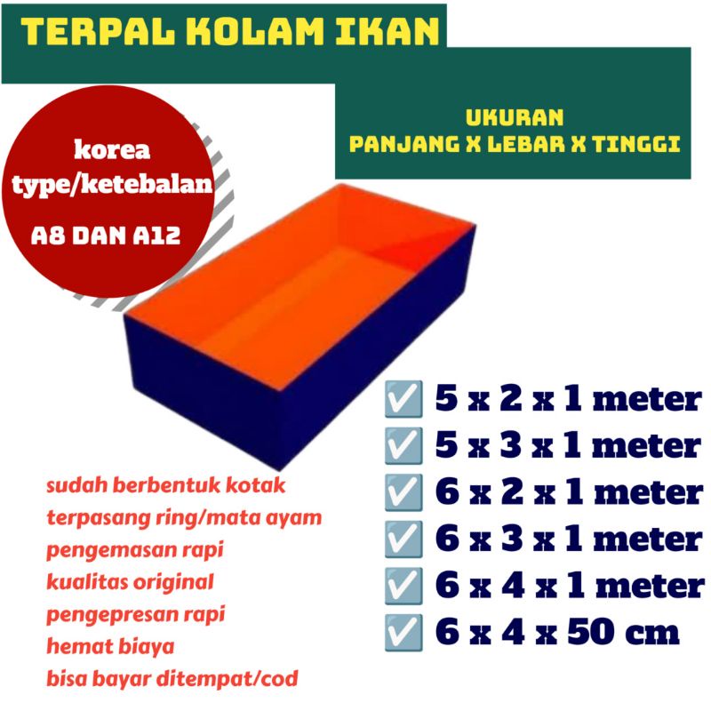 Jual Terpal Kolam Ikan Ukuran Jumbo Besar Type A Dan A Kolam Terpal