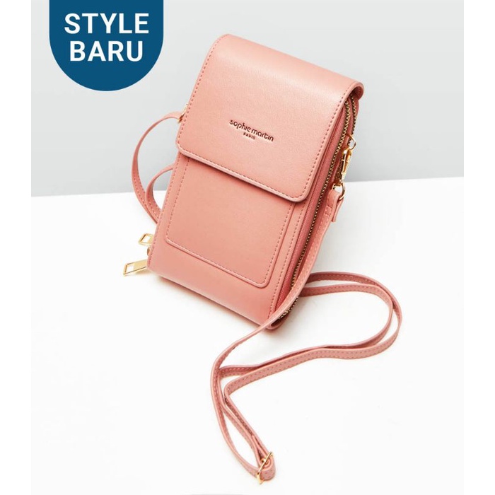 Tas Dompet Hp Wanita Sebielle Pink Shopie Sophie Martin Paris original promo