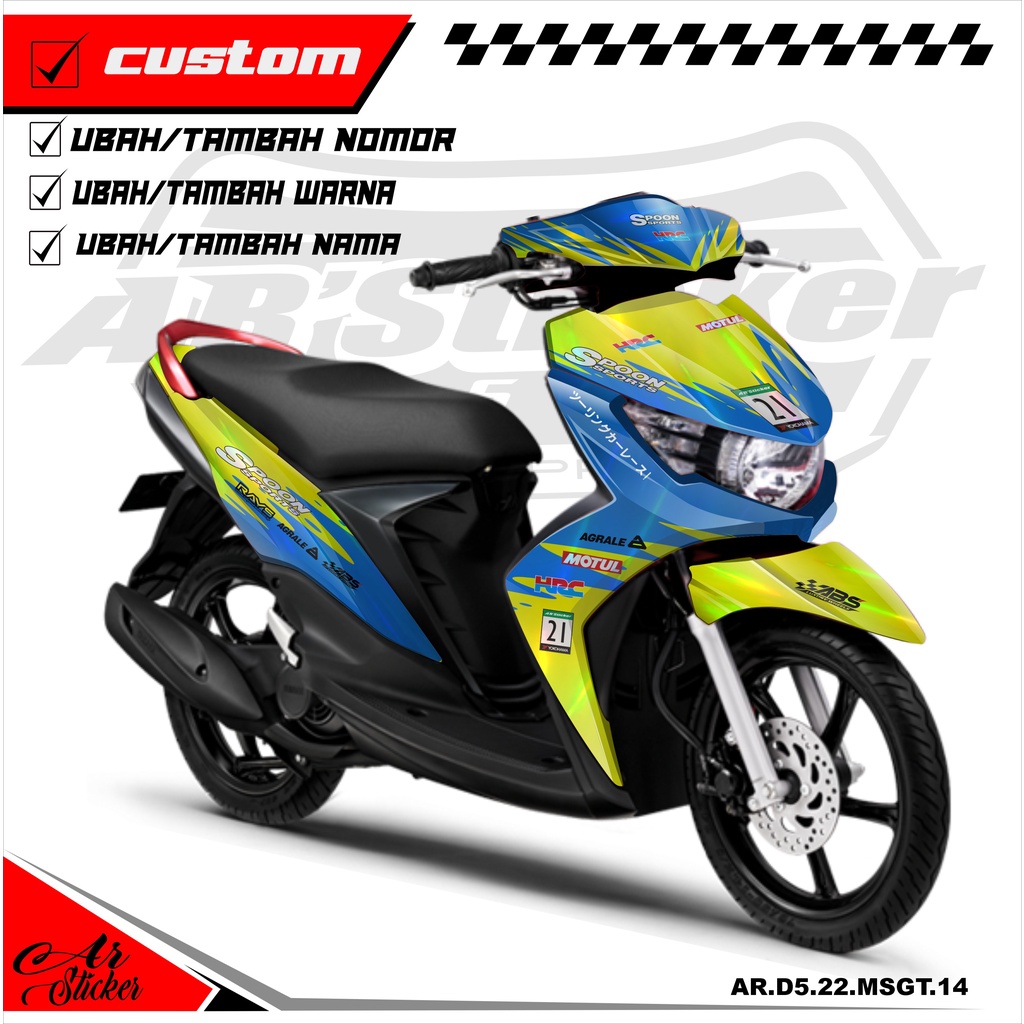 Decal Hologram Pelangi, Chrome MIO SOUL GT 2013 - Stiker Decal Full Body MIO SOUL GT 014