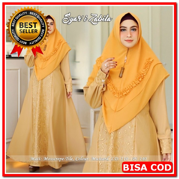 Gamis Syari / Gamis Ceruty / Krisdayanti Syari / Produk By Prince QT115 [Syari Tille Zabila Mustar
