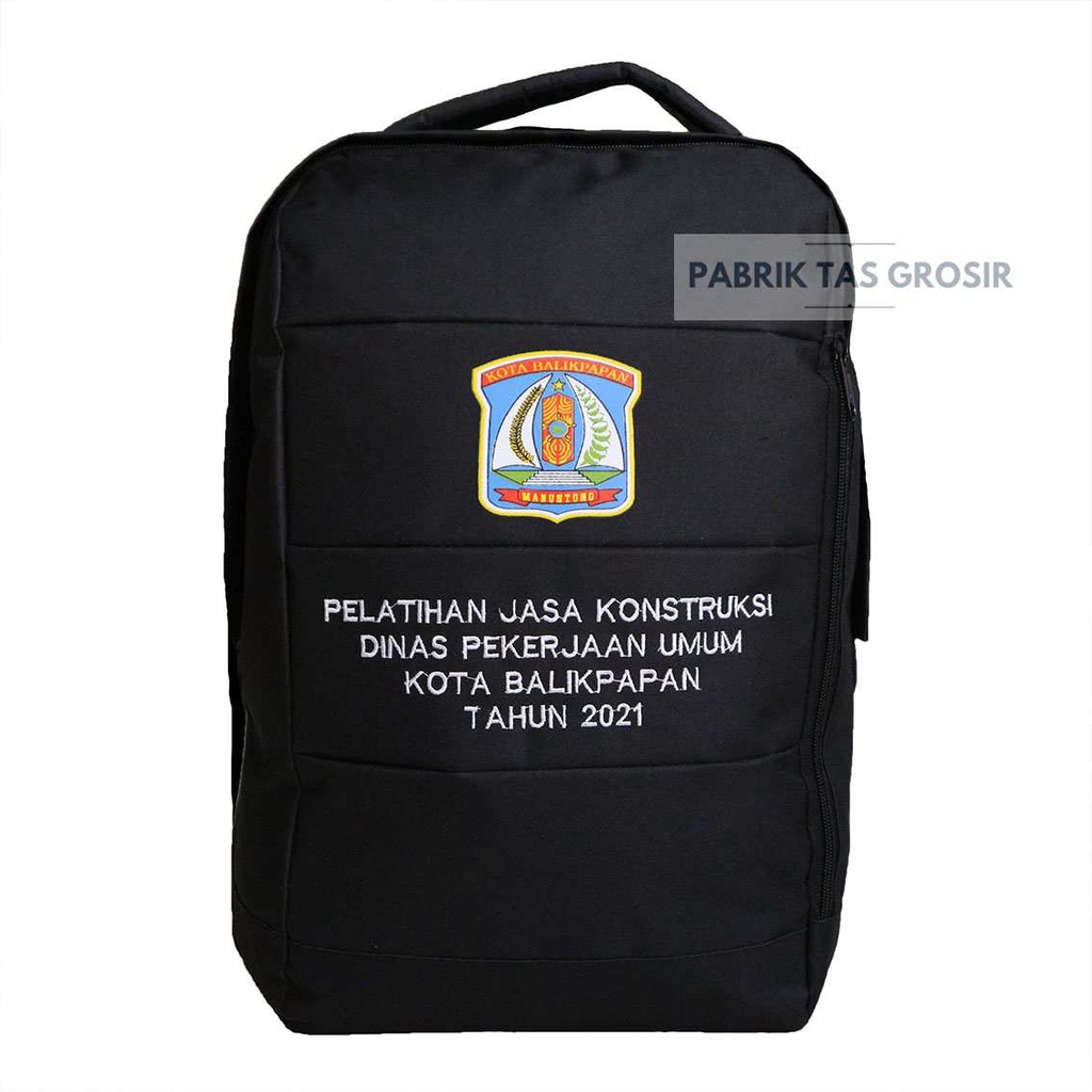 GROSIRAN RANSEL SEMINAR SOUVENIR PROMOSI POLO ASUS HITAM BORDIR PUPR TAS GROSIR MURAH  BERKUALITAS