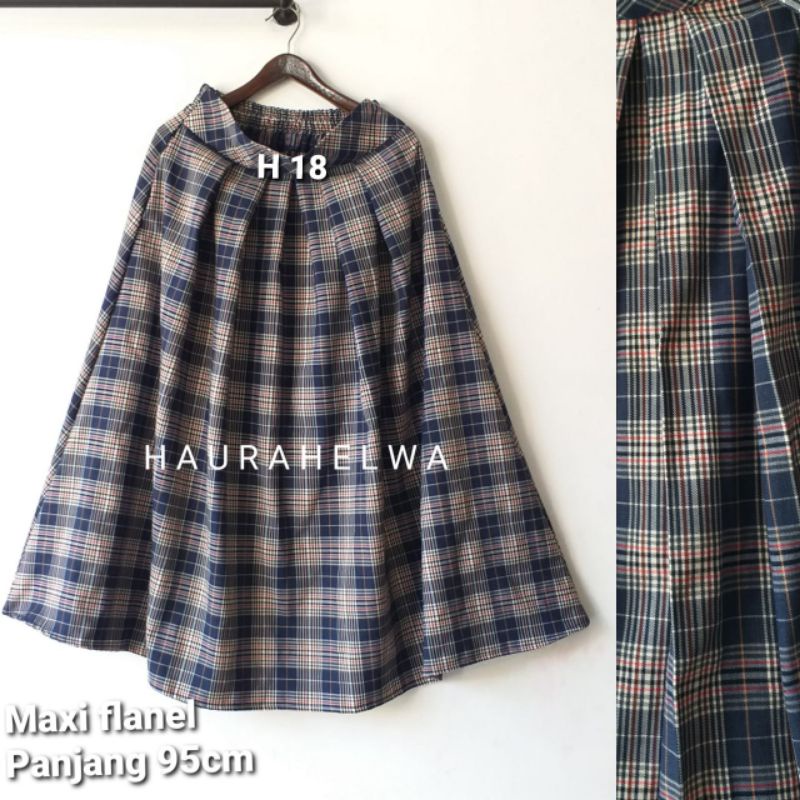 ROK FLANEL IMPORT PANJANG HAURAHELWA /ROK TARTAN FLANEL PANJANG-H 18
