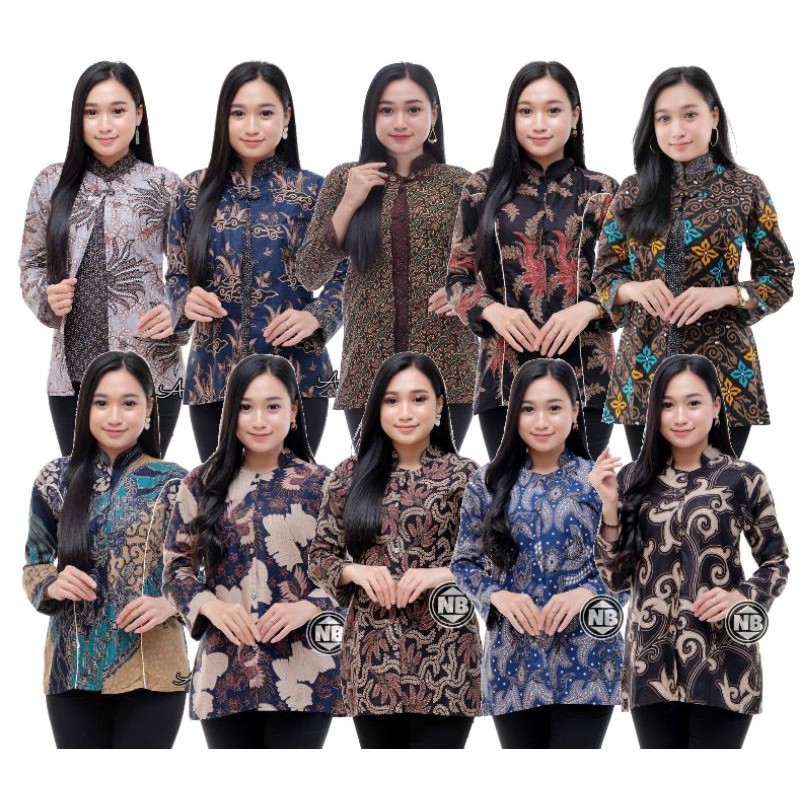 tey-17 Batik wanita ASJ SA HRB026 Kenongo Kemeja Tosca Pendek