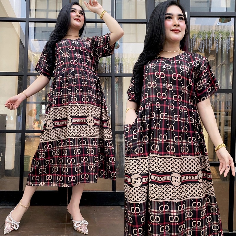 DRESS CIBI VIRAL KANCING DEPAN RAYON ARMOR BUSUI MURAH ADEM