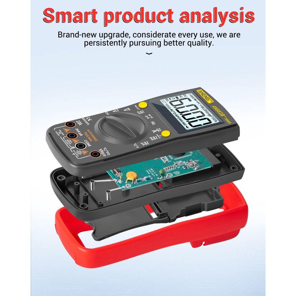 POPULAR Populer Digital Smart Multimeter Multifungsi Transistor Tester True RMS Dengan Pengukur Tegangan Temprature