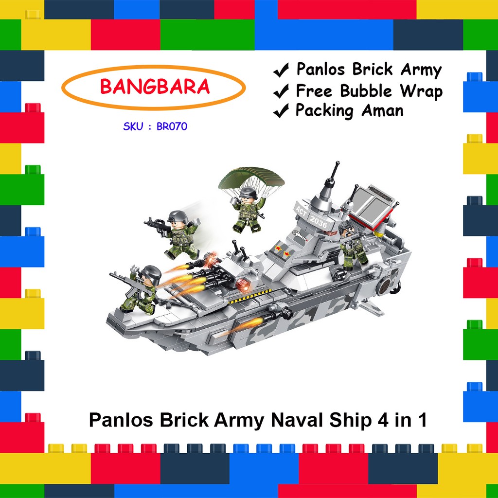 Panlos Brick Tentara Army 4 in 1 Naval Ship 636003