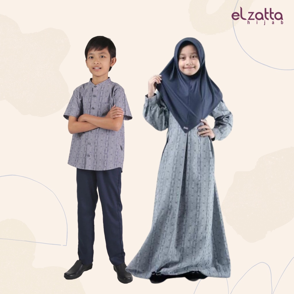 ELZATTA SARIMBIT TERBARU NASHWA KIDS GAMIS KOKO ANAK COUPLE WARNA BIRU