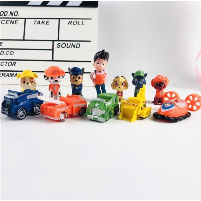 paw patrol 1set / 12pcs bahan karet pvc / mainan paw patrol / paw patrol mainan / pajangan hiasan