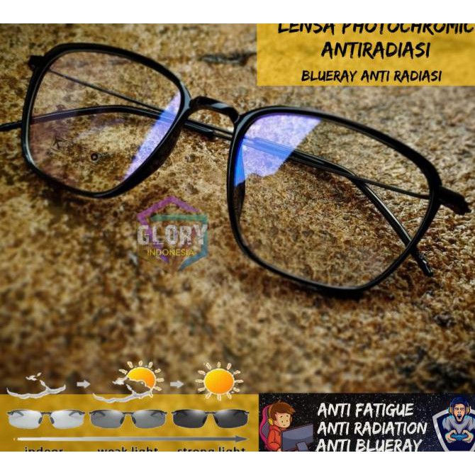 Kacamata Anti Radiasi Photocromic / Blueray / Bluechromic Gamers 2139 - Blueray