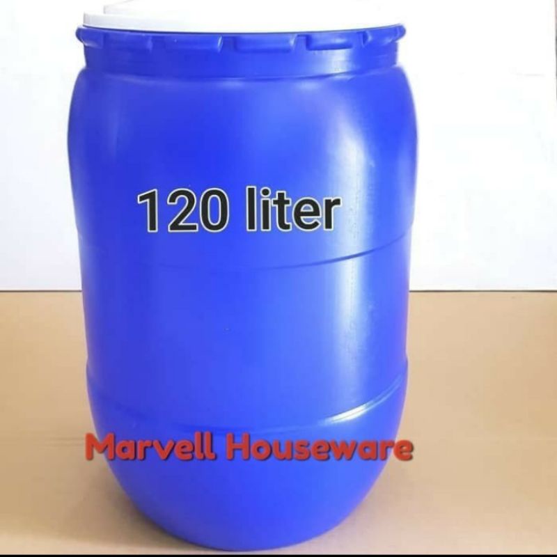 TONG AIR BIRU TUTUP PLASTIK 120 Liter Green Leaf 0512/GENTONG PLASTIK/EMBER BESAR /TONG PLASTIK BESA