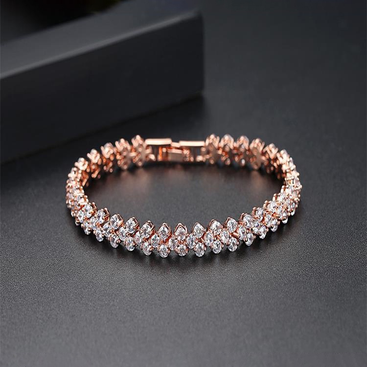 17km Gelang Tangan Rantai Aksen Bola Kristal Imitasi Gaya Vintage Untuk Wanita-1