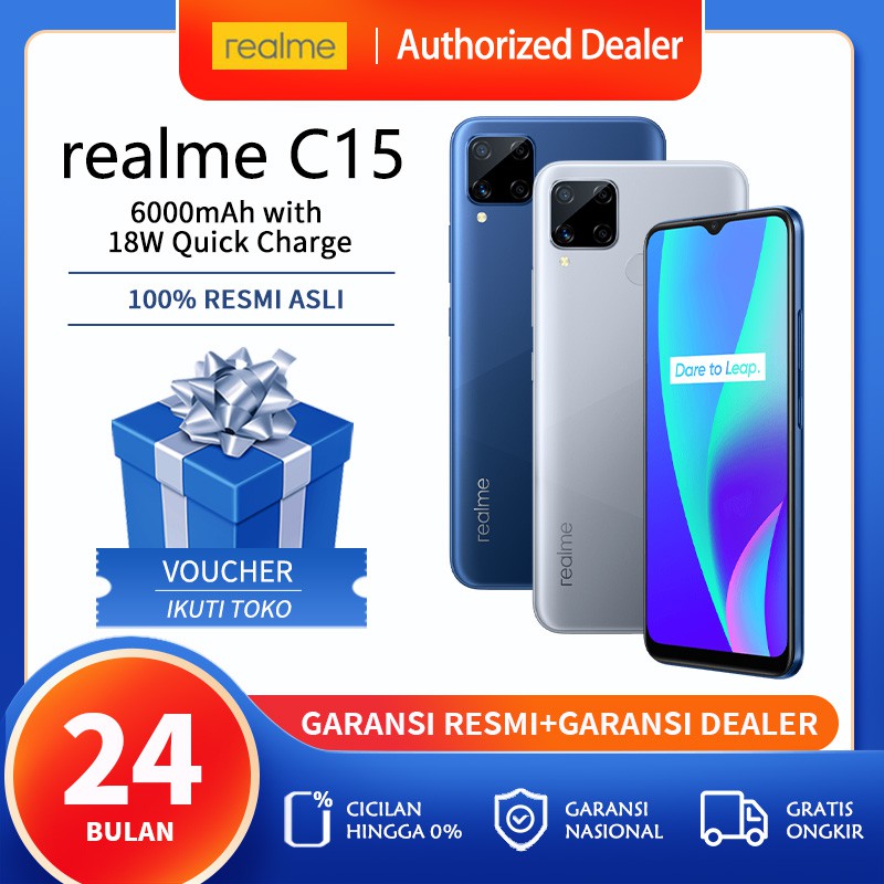 Realme c15 4/64GB Garansi Resmi Indonesia hp murahTerbaru