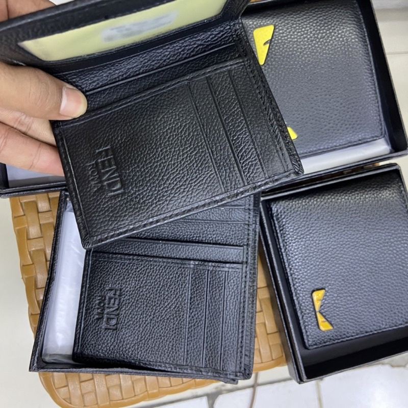 Dompet pria Fendi kulit asli import dompet lipat pria dompet kulit pria