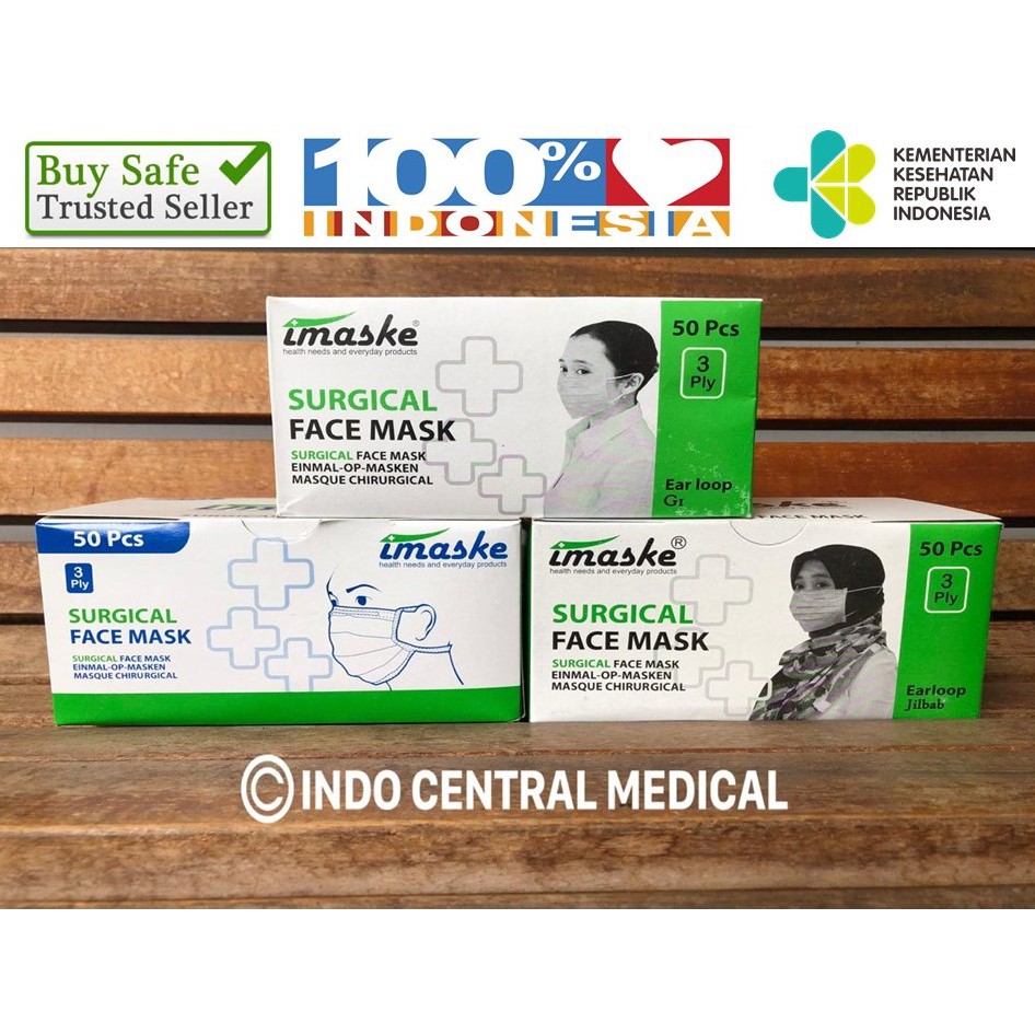 Surgical Mask 3 Ply Imaske - Masker Original 100% ada Kemenkes