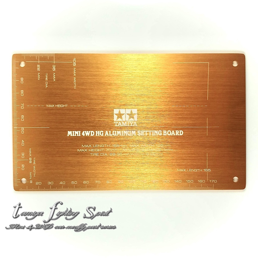 Rep Tamiya 95201 Mini 4WD HG Aluminum Setting Board  GOLD - TL1324