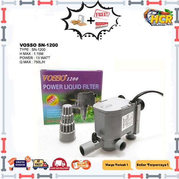 Vosso SN-1200 Vosso SN 1200 Pompa Celup Pompa Aquarium Pompa Hidroponik