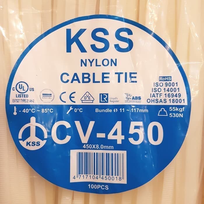 Cable Ties CV450x8 KSS CV-450x8 CV 450x8 hitam atau putih Ties KSS ORIGINAL / Kabelties CV-450 KSS