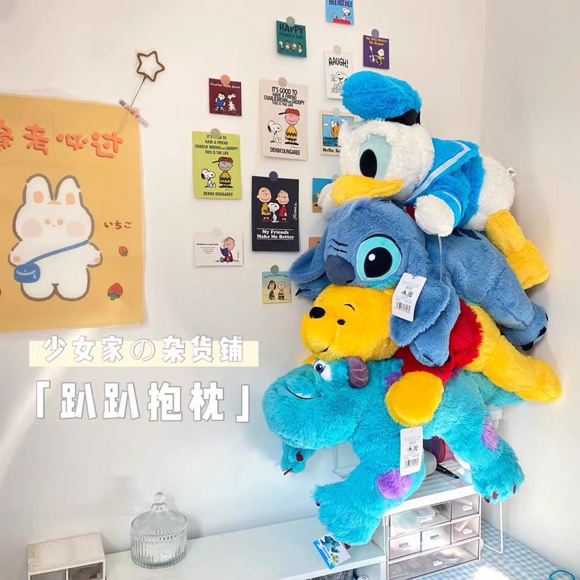 BONEKA STITCH BIRU SULLEY WINNIE THE POOH DONALD DUCK FLUFFY IMPOR