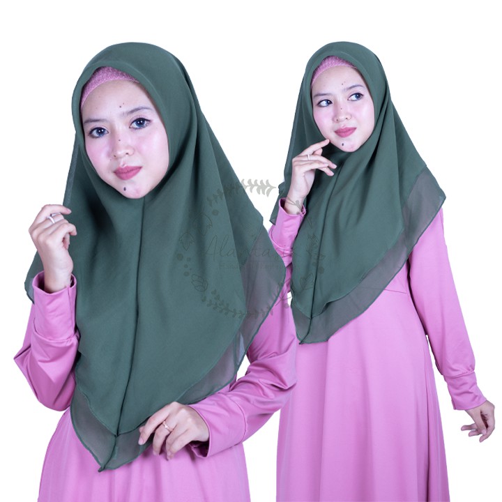 Alantasik - JILBAB INSTAN  BILQIS /  TUDUNG BAWAL LABUH BIDANG HIJAB 2 LAYER GR.2