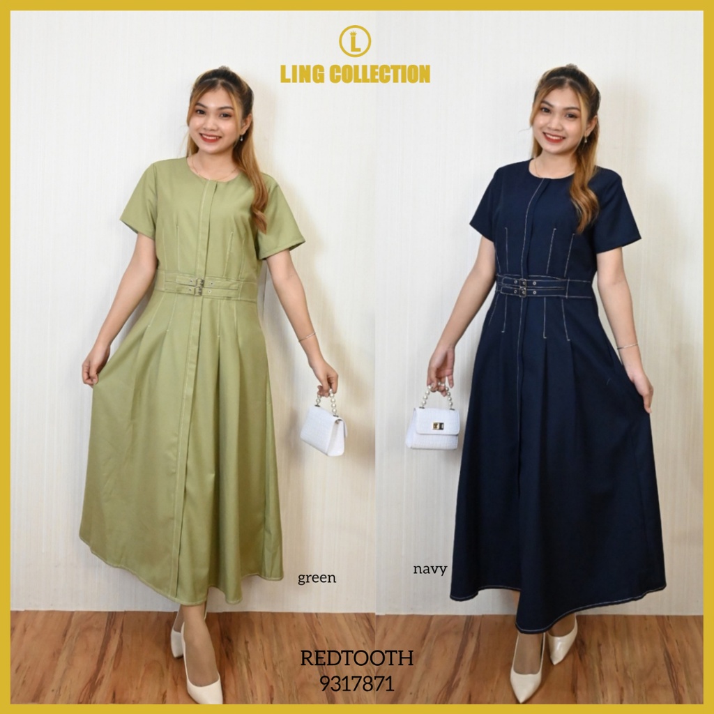 MAXI COCKTAIL DRESS BIG SIZE PREMIUM LENGAN PENDEK REDTOOTH