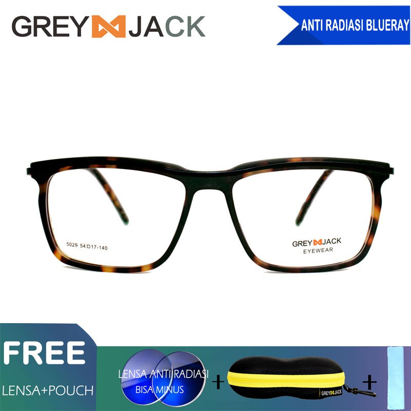 

Grey Jack Frame Kacamata Metal Fashion Free Lensa anti radiasi Blue Ray, Minus,5029