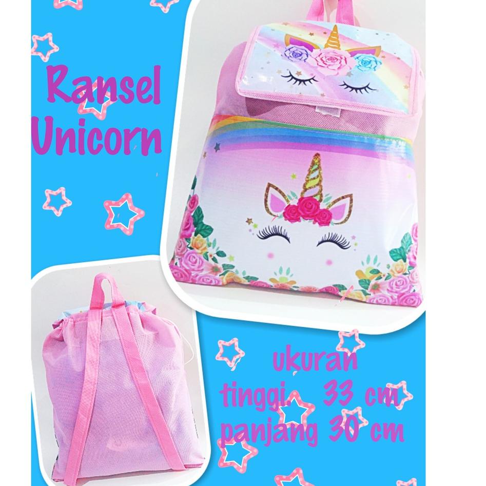 

Berkualitas 12 Souvenir ulang tahun tas ransel unicorn ,.