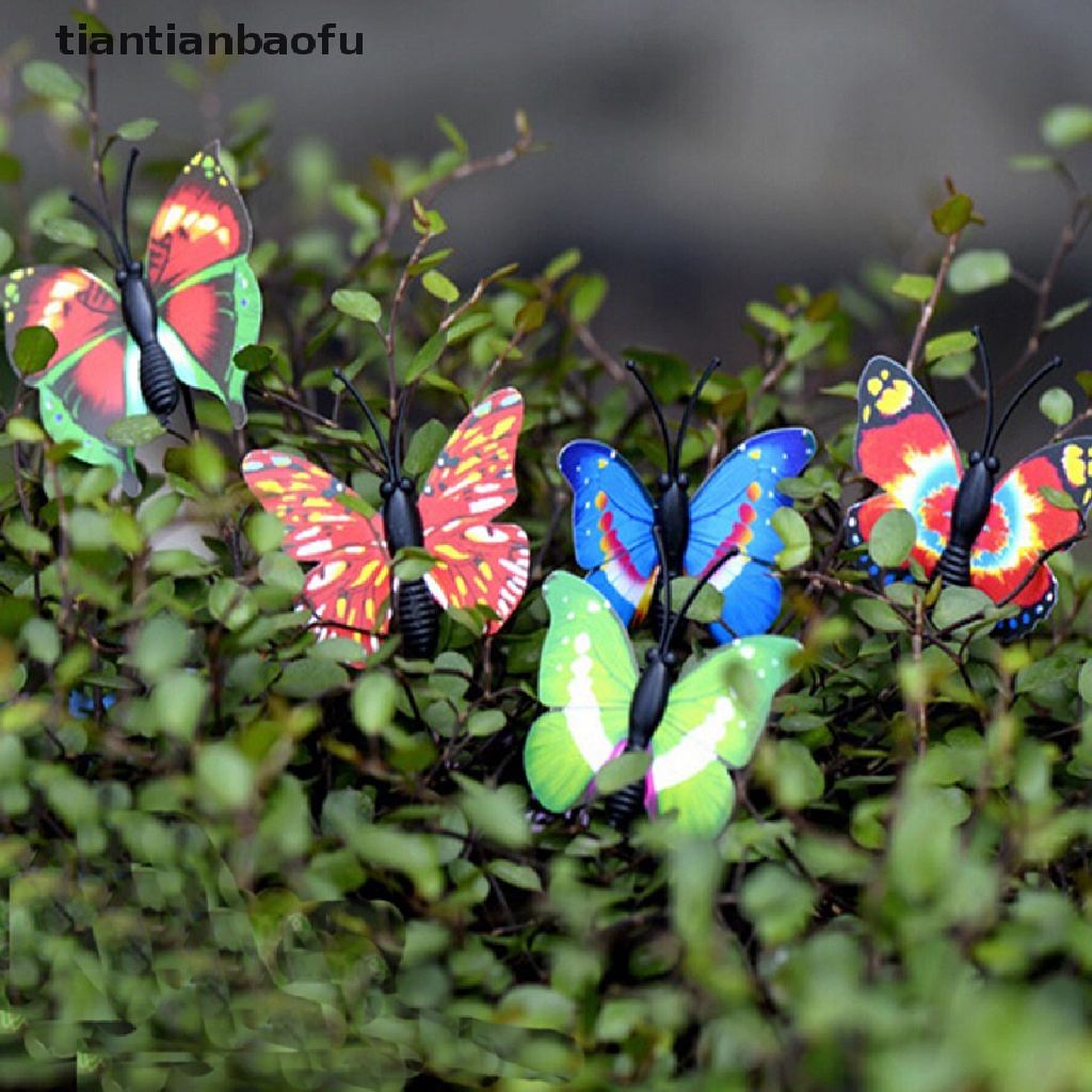 [tiantianbaofu] 4X Butterfly Miniature Fairy Garden Ornament Plant Pot Craft Dollhouse Decor DIY Boutique