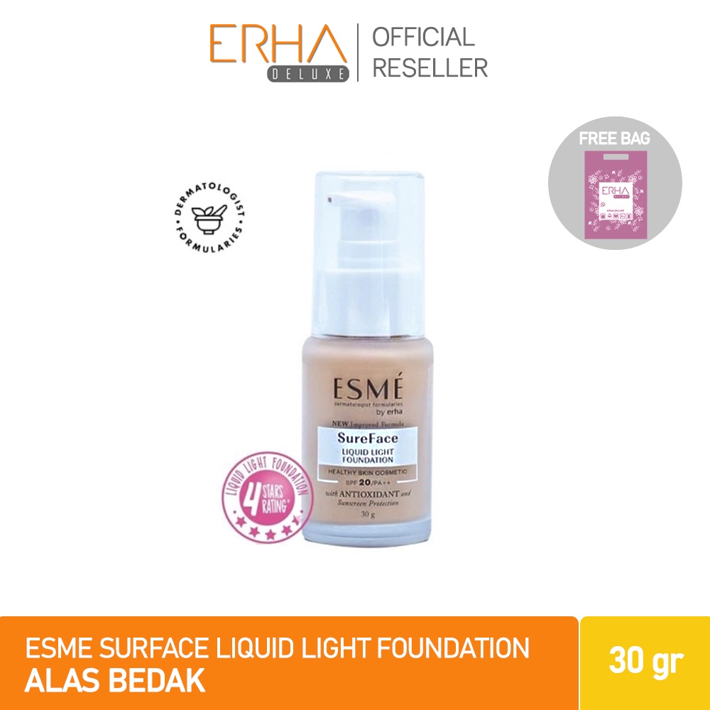 ERHA Alas Bedak Cair ESME Sureface Liquid Foundation - Anti Aging + SPF 20/PA++