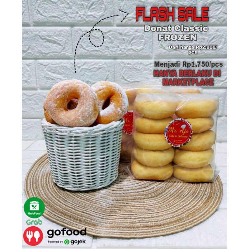 

BEKASI Donat Classic Frozen Premium Free Toping Gula Halus Super Grosir