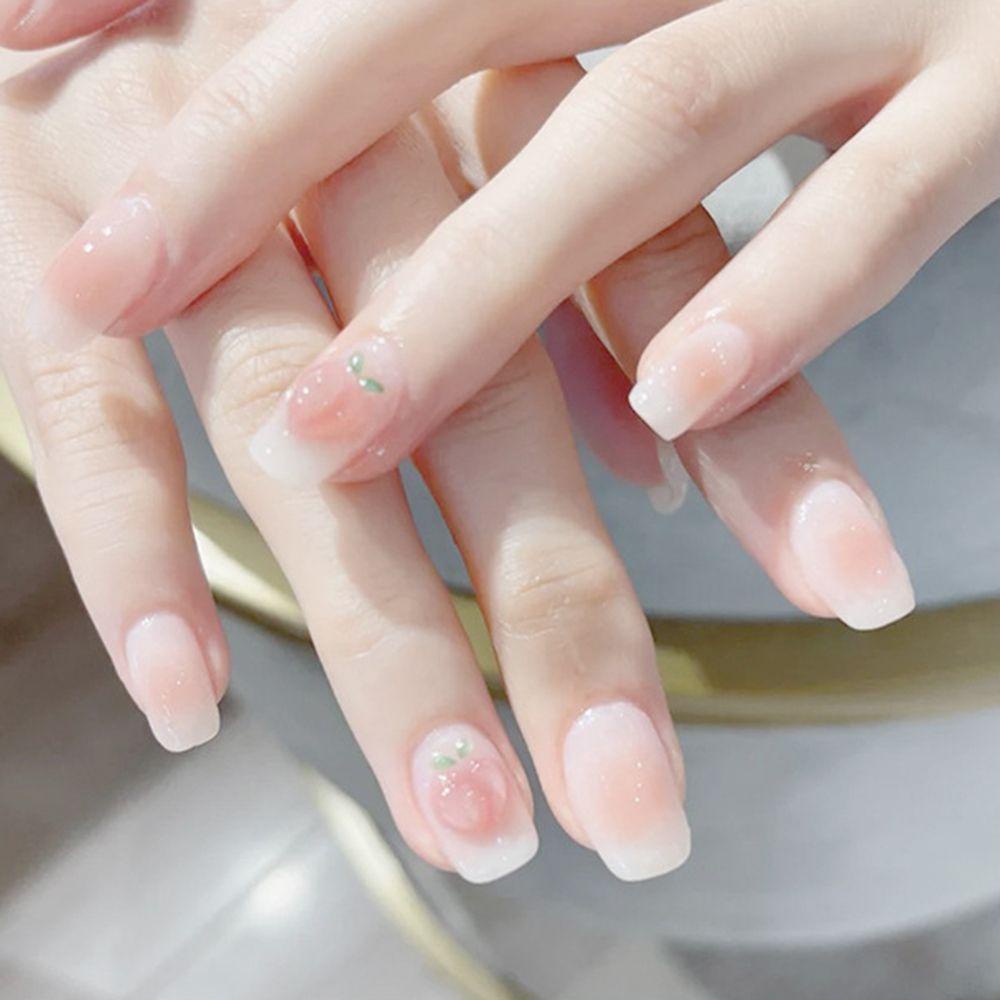AUGUSTINA Augustina Peach Perhiasan Nail Art Hati Tembus Warna Aurora Symphony Candy DIY Nail Art Ornamen