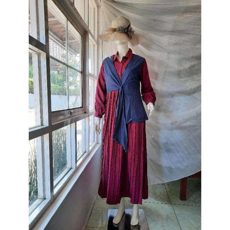 Gamis Extu plisket busui premium