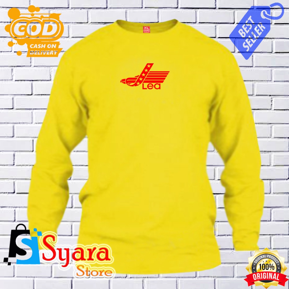 Kaos Motif Distro/Kaos Murah/Kaos Lengan Panjang Lea Merah/Baju Pria-Wanita/Tshirt