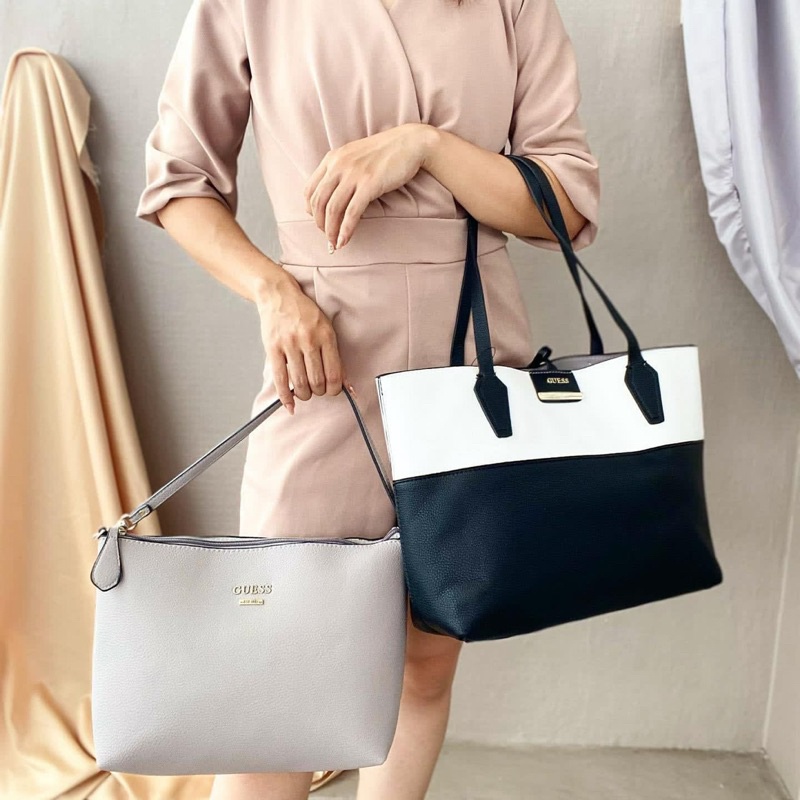 Tas Tote Bag Import Guess Reversible ORI (Bisa Bolak Balik)