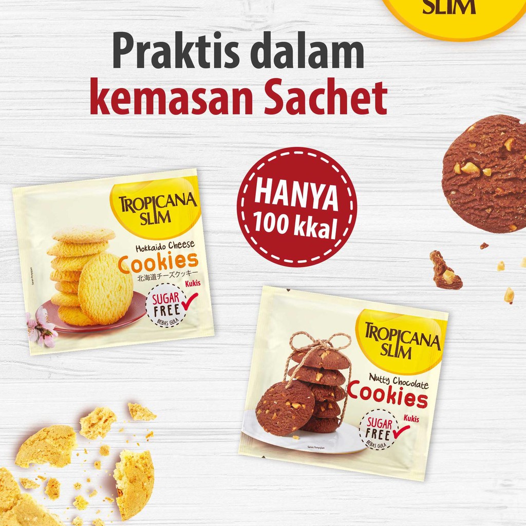 

4.4 BIG SALE FASION Tropicana Slim Sugar Free Cookies Choco 200G + Tropicana Slim Hokkaido Cheese Co