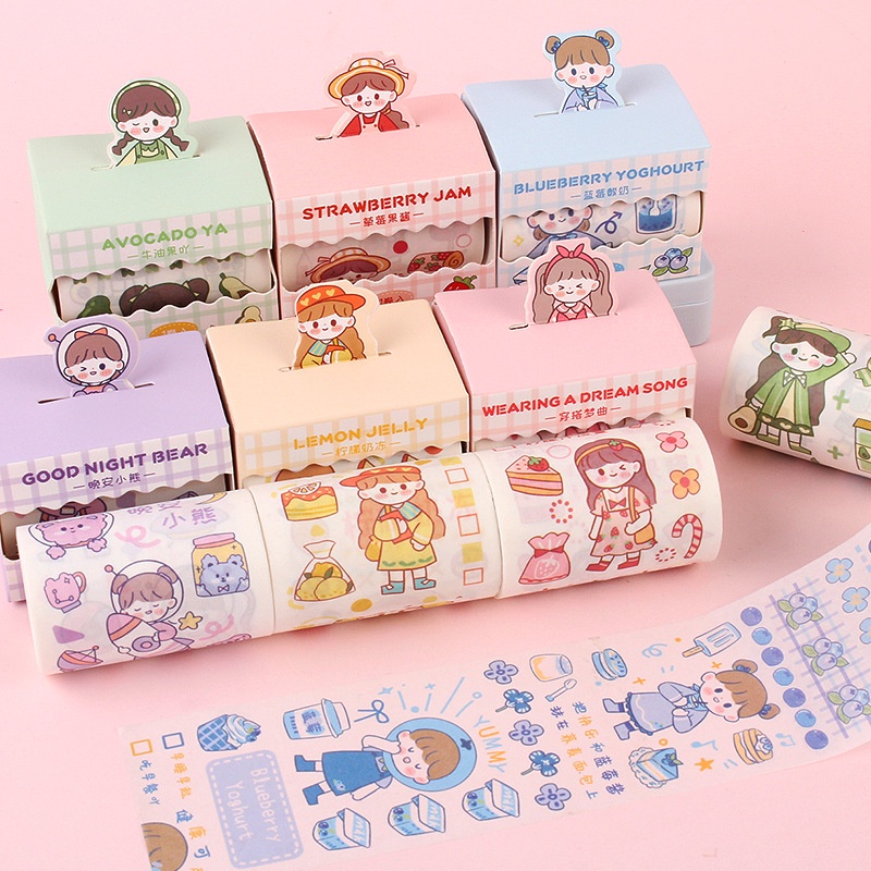 Roll Stiker Washi Karakter Lucu / Stiker Cute / Stiker Lucu