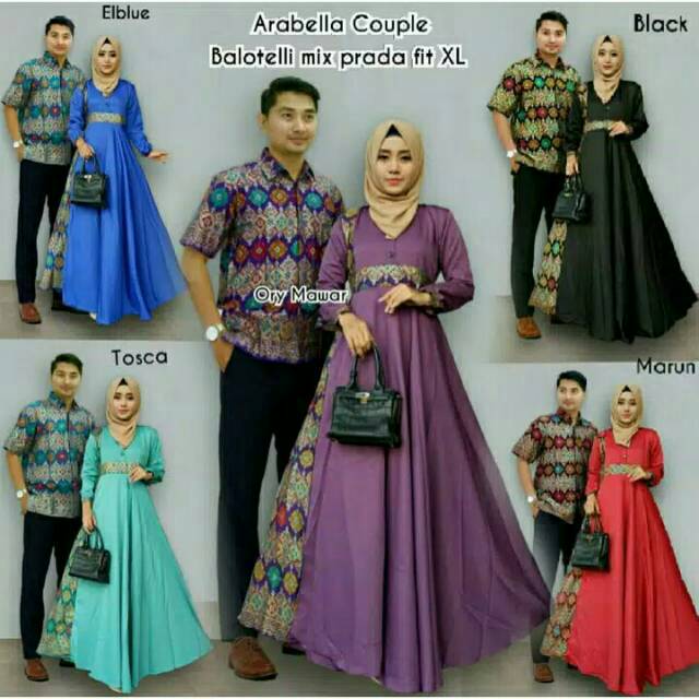 Batik couple arabella, gamis couple arabella