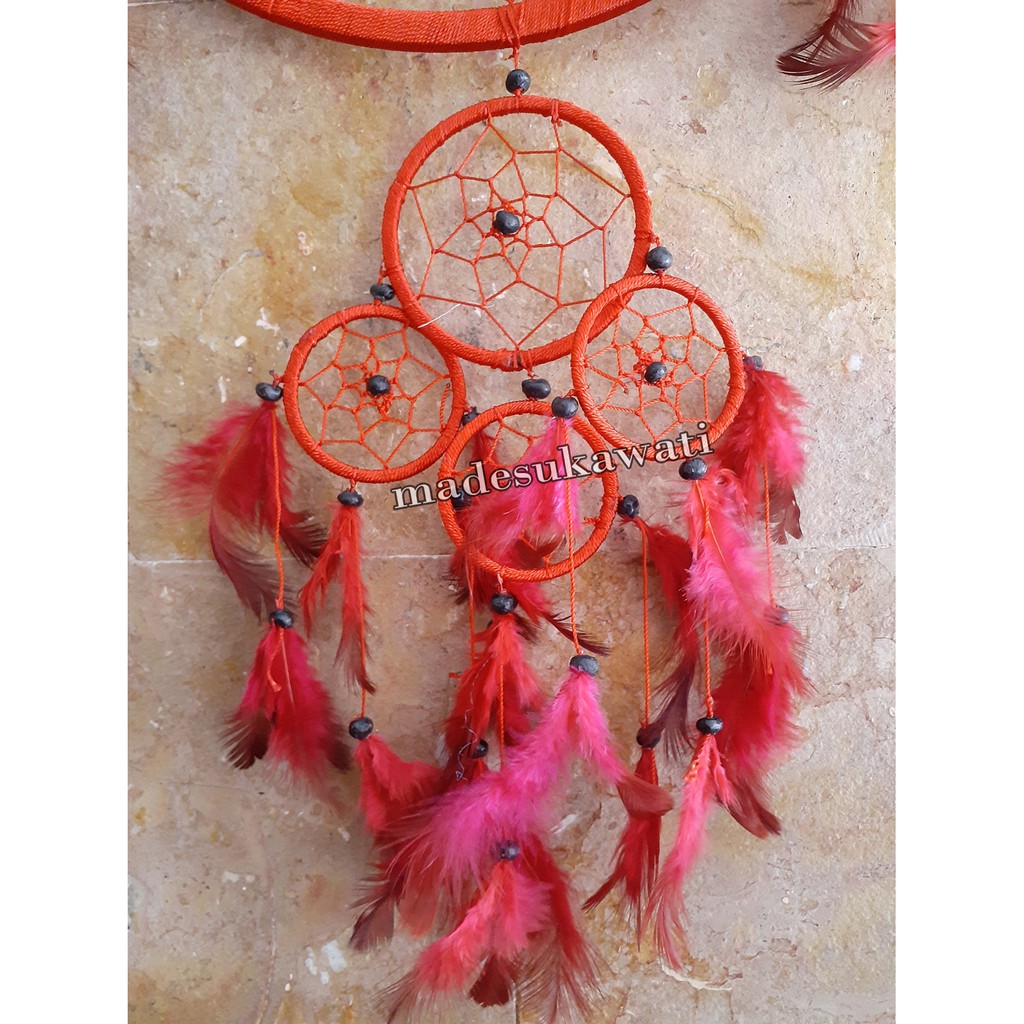 Dream catcher jaring diameter 32cm panjang 74cm