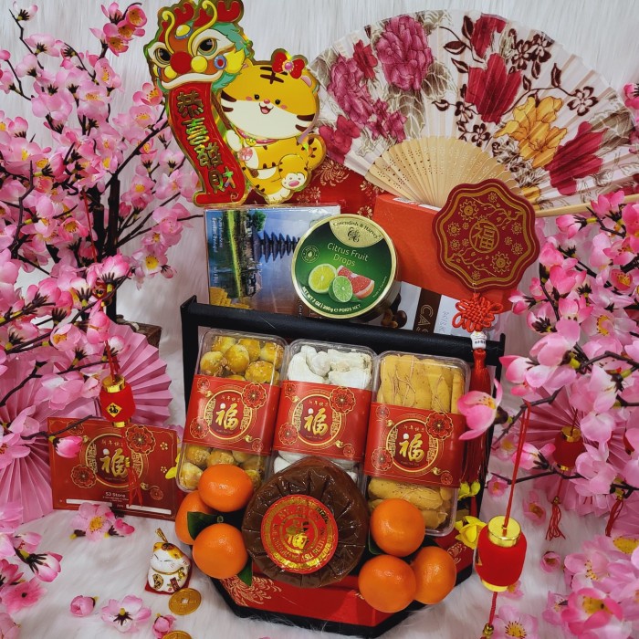 

Paket box dekorasi sakura hampers imlek cny parcel kado kue kering 112