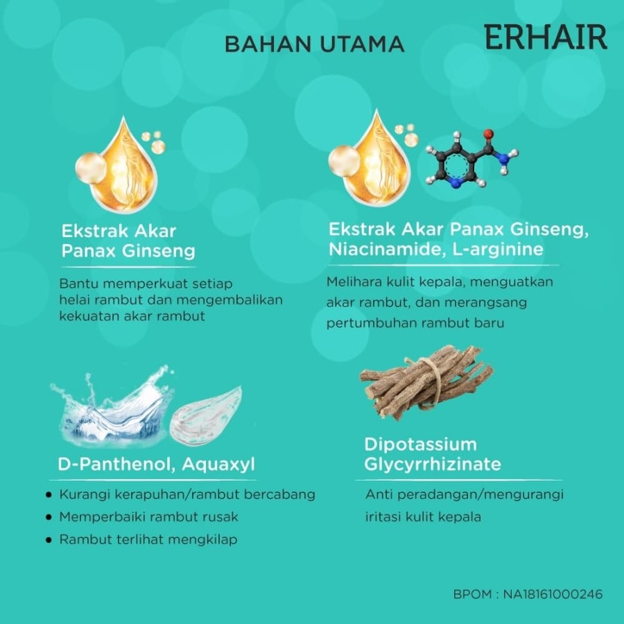 ERHAIR DF Hairgrow Tonic With Keratin &amp; Biotin 60ml Tonic Rambut Anti Rontok ERHA