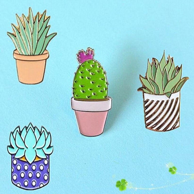 Bayar Di Tempat 1pc Bros Pin Enamel Pola Pot Tanaman Kaktus Lidah Buaya Shopee Indonesia