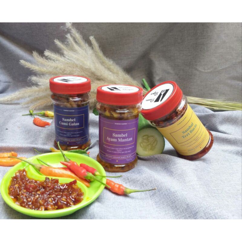 

Bundling 3 (3 botol sambal ayam suwir mantan/ sambal teri bucin/ mix)