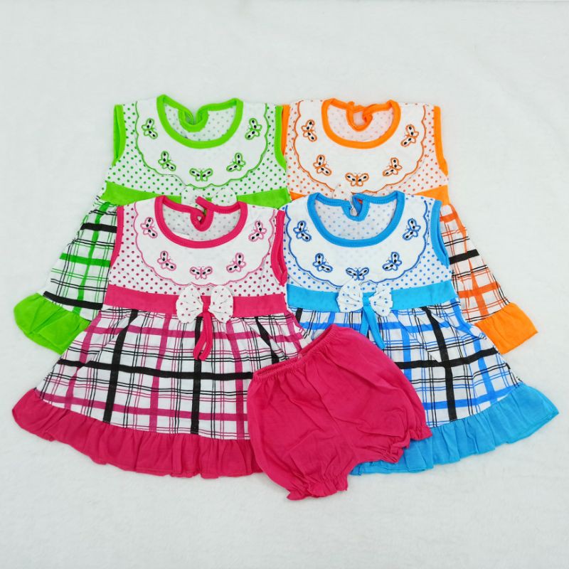 Ss#1003 Setelan Bayi 3-12bulan / Dress Baby bahan Kaus