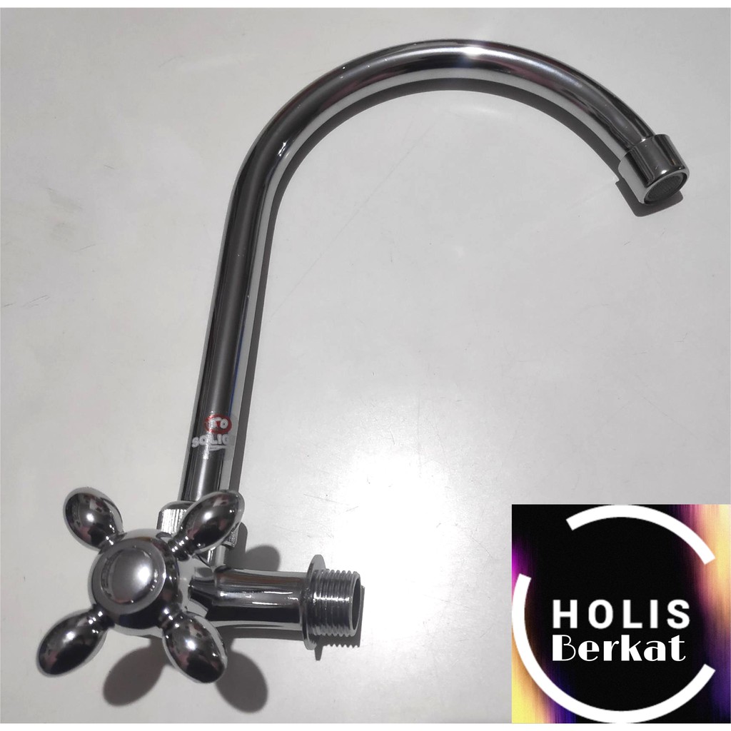 Keran Air/Kran Sink Angsa Cuci Piring Dapur Tembok Chrome